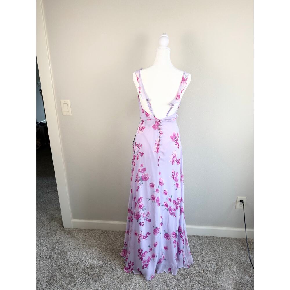 Lulus Meteoric Rise Lavender Floral Print Maxi Dress Small NWT - Picture 7 of 11